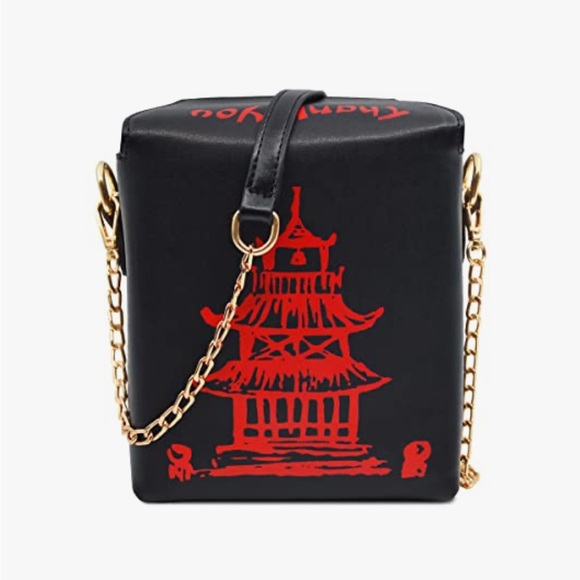 Handbags - Chinese Pagoda Thank You Takeout Box Novelty Bag